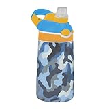Design portable : la large poignée est facile à saisir pour les enfants et le crochet du couvercle vous permet d'attacher la bouteille d'eau pour enfants aux sacs à dos. Fini les bouteilles perdues lors des sorties ou des activités après l'école.