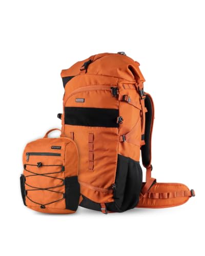 Image of CarryPro NOMAD 65L+ Travel Backpack Large Capacity Hiking & Travel Rucksack Durable Water Resistant Multi Compartment Trekking Bag with Padded Shoulder & Back Support