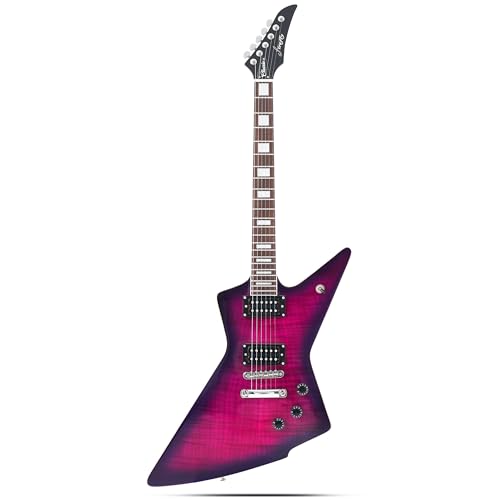 Firefly FFLX Solid Body Electric Guitar Mahogany Guitar body Stainless steel and ball end frets rosewood fretboard(Purple Color)