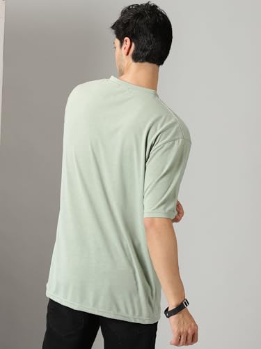 Image of RodZen Oversized Baggy Fit Half Sleeves Round Neck Solid Cotton Blend Combo T-Shirt for Men (Pack of 3)