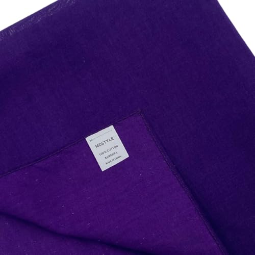 Image of MDSTYLE 100% Cotton Solid Color Bandana for Men & Women 22 inch x 22 inch Handkerchief Headband Scarf