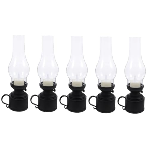 lámpara 5 piezas retro lámpara de queroseno Mesa de noche de la noche Lámpara recargable Luz Led Led Linter