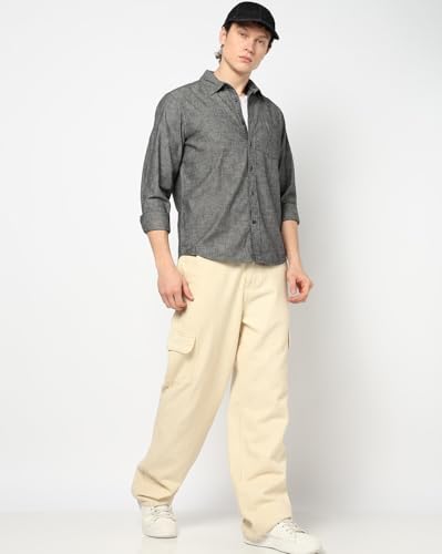 Image of Gap Men Slim Fit Full Sleevesd Collared Chambray Shirt