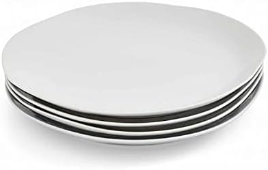 Portmeirion Sophie Conran Arbor Dinner Plate| Set of 4 Dinner, Pasta, and Appetizer Plates | 11 Inch Organic Shape Stoneware | Microwave and Dishwasher Safe – (Dove Grey)