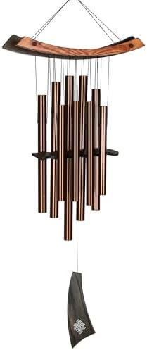 Woodstock Wind Chimes, Outdoor Decor, Patio and Garden Decor for Outside, Front Porch Decor, (34") Wind Chimes for Outdoors, Eastern Energies Healing Wind Chime Bronze Gifts (HCBR)