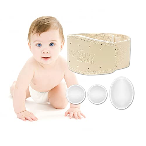 Mybow Baby Umbilical Hernia Belt, Belly Button Abdominal Wrap for Hernia, Baby Navel Band, Newborn Umbilical Cord Cover, Truss for Hernia Support Belt, Medical Waist Binder (Medium)