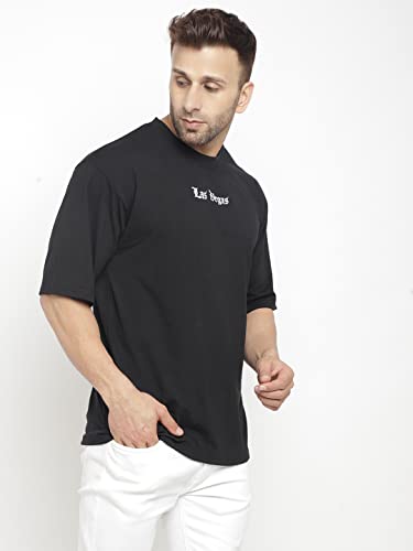 Image of GRITSTONES Men Oversized Half Sleeve Cotton T-Shirt