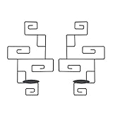  Qikadsen Wandkerzenleuchter Wanddekoration für Wohnzimmer, Esszimmer, 2 Stück (schwarz)