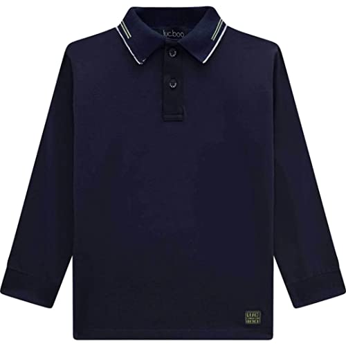 Camisa Pólo Clássica Azul Marinho Tam 4 a 12 - Luc.boo