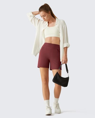 Image of G4Free EverGoing Women's Casual Shorts High Waisted 4'' / 5'' Comfy Shorts with Pockets for Yoga Workout Lounge