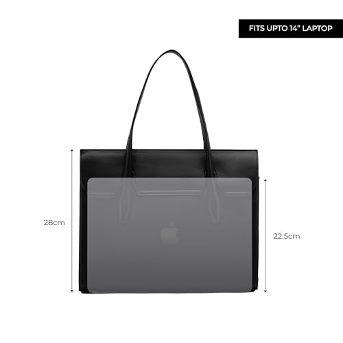Image of Miraggio Clea 14 Inch Laptop Tote Bag For Women Office Use | Office Tote Bag With Padded Laptop Sleeve And Zipper Closure | Stylish Totes