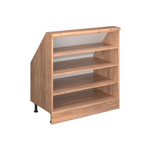 Vicco Armario para Techo Inclinado Rion, Roble Dorado, 80 x 81.6 cm con 4 Compartimentos