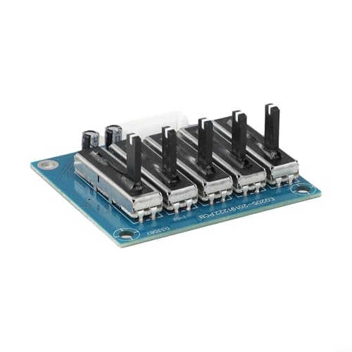 Placa ecualizadora estéreo de 5 vías, 10 vías o 15 vías con fuente de alimentación dual para sistema de sonido HiFi en casa o escenario, color azul (5 vías) miniatura 1