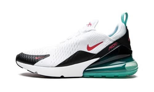 Nike Men's Air Max 270 Running Shoes, White/Rush Pink/Washed Teal/Black, 10