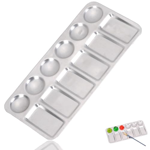 絵画 パレット アクリルパレット 水彩パレット 絵画ツール ィスト用 画材 絵画 矩形 塗装パレット 用途 デザイン 漏れ防止 専門家用 アクリル絵具 画材 贈り物 スケッチ旅行 子供 初心者用に適用 アーティスト用 角アルミトレイ ステンレス 11