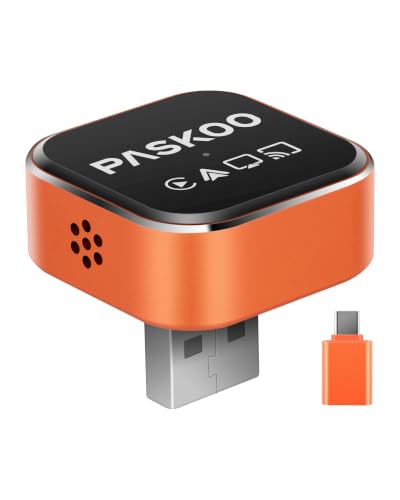 PASKOO Adaptador CarPlay Inalámbrico 4 en 1, Android Auto/AirPlay/Miracast
