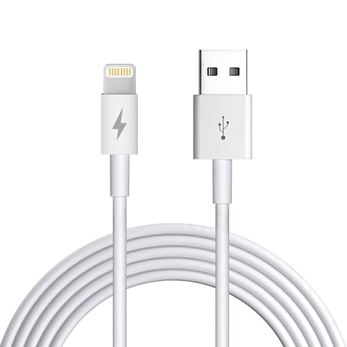 Image of Marchpower USB to Lightning Cable, Fast Charging and Data Sync Cable Compatible for iPhone 14,13, 12,11, X, 8, 7, 6, 5, iPad Air, Pro, Mini, Fast Charging Lightning Cable, (Pack of 1) - White