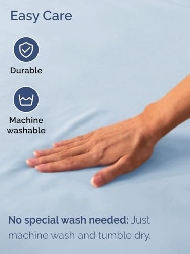 Image of Deep Twin XL Fitted Sheet - College Dorm Room Essentials - Sky Blue | Easily Fits 18 inch to 24 inch Mattress, Wrinkle Resistant, Soft, Breathable & Comfy, Extra Deep Pockets Fitted Sheet