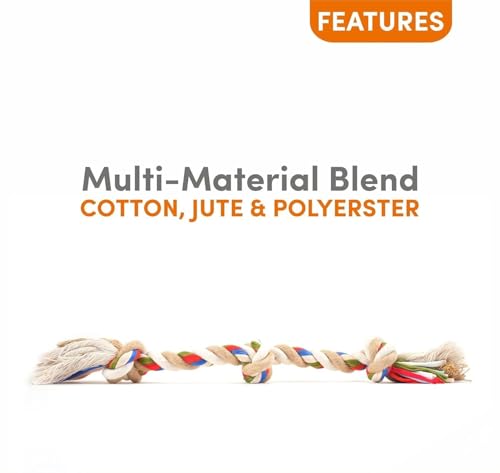 Image of Madhabi 2-Knot Rope Dog Toy - Durable Cotton Chew Rope for Puppies and Dogs | Interactive Tug and Fetch Toy for Training, Dental Health, and Playtime Indoors or Outdoors