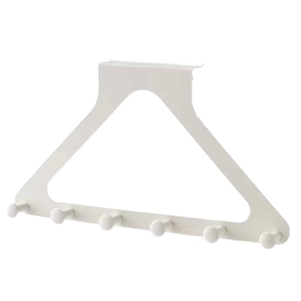 Koolenry Triangular Door Hook Wall Mounted, PunchFree, Traceless Hanger for Coats, Hats, Bags, and More Cream Color