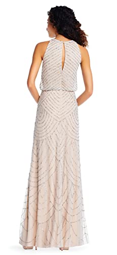 Image of Adrianna Papell Womens Halter Blouson Beaded Gown