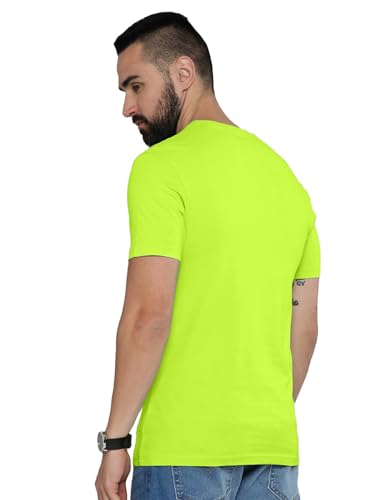 Image of LEOTUDE Men's Regular Fit Half Sleeve Round Neck Cottonblend Tshirt (Color Black)