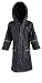 Big Girls Kids Waterproof Full Length Long Hooded Raincoat Jacket for Children - Black (Large)