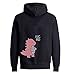 Cute Dinosaur Couple Hoodie Funny Matching Couple Sweatshirt Valentine's Day Outfit for Him Her King Queen Pullover 1 Piece(Black-Women,M)