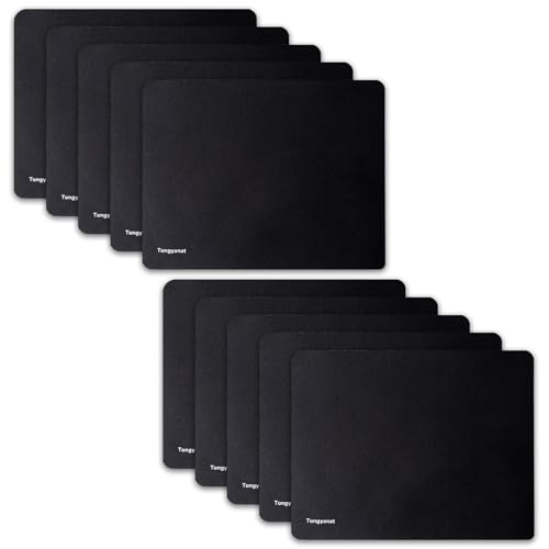 10 Pack Mouse Pad, Ultra-Smooth Gaming Mousepad, Non-Slip Rubber Base, Waterproof Mousepads Bulk Wireless Mouse, Mouse Pad for Desk, Laptop, PC & Office, Small Portable, 9 * 7 in, Black