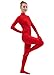 Ensnovo Womens One Piece Unitard Full Body Suit Spandex Skin Tights Red,M