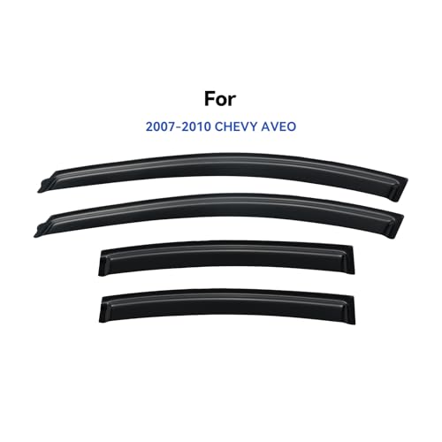 Image of Window Visors Rain Guards for 2007 2008 2009 2010 Chevy Aveo Sedan, Out-Channel Window Vent Wind Deflectors Visors Shades for 07 08 09 10 Chevy Aveo (Not for Hatchback)