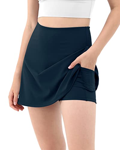 Ododos Women'S High Waisted Tennis Skirts With Pockets Built-In Shorts Golf Skorts For Athletic Sports Running Gym Training cover
