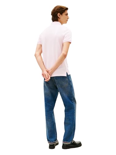 Image of Tommy Hilfiger Men's Short Sleeve Polo Shirts in Slim Fit with Stretch and Organic Pique Cotton