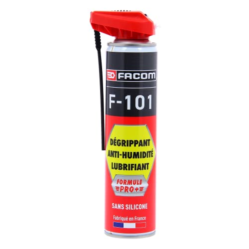 FACOM Dégrippant-Lubrifiant Anti-Humidité F-101, Formule Pro+ Sans Silicone, Diffuseur Multipositions, 300 ml