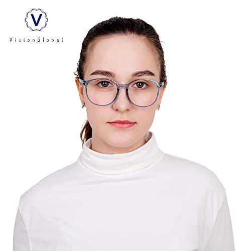 Image of VisionGlobal 6 Pairs Blue Light Blocking Glasses /Reading Glasses for Women /Men, Fashion Eyewear Frame
