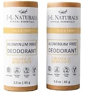 J&L Naturals Aluminum Free Deodorant for Men & Women | 100% Natural Ingredients With Coconut Oil,...