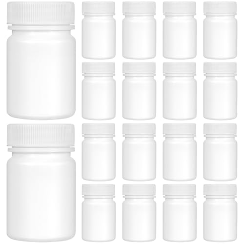 SHERCHPRY 50ml Portable Pill Box 20pcs Thick Solid Pill Container for Travel Home and Medication Organization