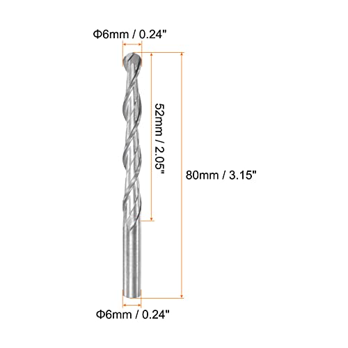 Image of HARFINGTON Ball Nose End Mill 6mm Diameter 52mm Cutting Length 6mm Shank High Speed Steel 2 Flutes Spiral Upcut CNC Router Bits