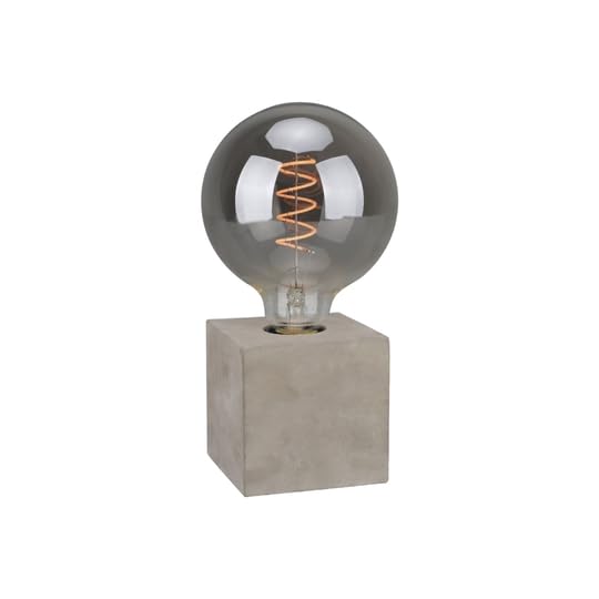 MeLiTec Sockel LED Tischleuchte Würfel mit Leuchtmittel Form Eckig, mit Filament Leuchtmittel, Oberfläche Beton