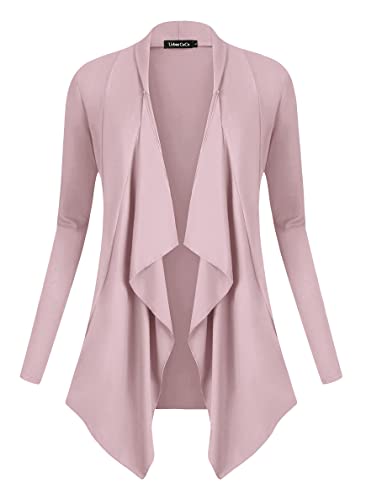 Image of Urban CoCo Women's Drape Front Open Cardigan Long Sleeve Irregular Hem