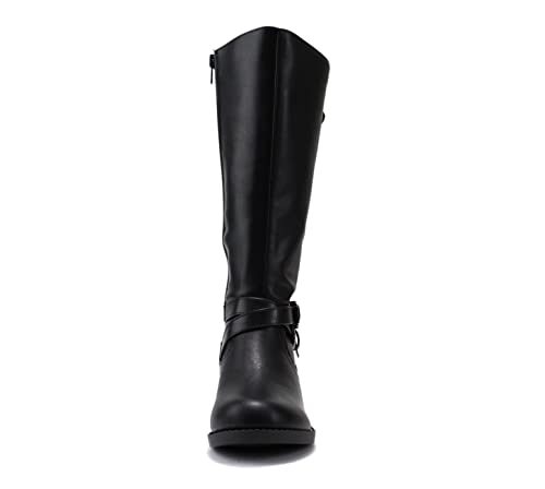 Soda “BIO-II” Kids/Girls/Children Low Heel Fashion Knee/Calf High Riding Boots3