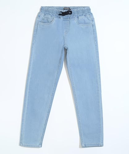 Image of Urbano Juniors Boy's Regular Fit Mid Rise Washed Denim Jogger Jeans Stretchable