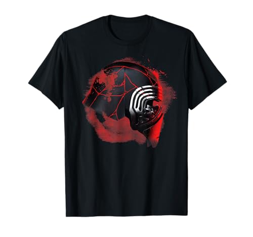 T-shirt Star Wars Kylo Ren casque endommagé en coton noir pour fan de la saga