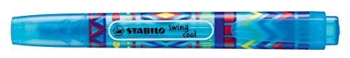 Textmarker - STABILO swing cool Festival Spirit - 10er Pack - blau