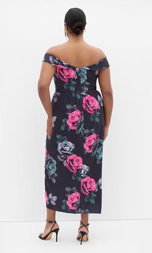 City Chic Women's Dress-Claire Print Off Shoulder2