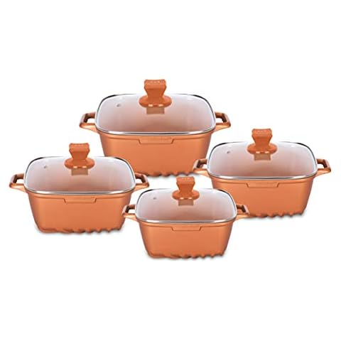 SQ Professional 4pc Non-Stick Aluminium Stockpot Set Cover