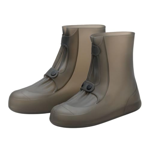 Image of Tall Silicone Shoe Cover Waterproof, Double-Breasted Waterproof Layer Shoes Cover for Rainy, Reusable Non-Slip Shoe Rain Cover