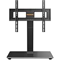Perlegear Universal Swivel TV Stand Base for 32–70 inch TVs, Height Adjustable Table Top TV Stand with Tilt, Tempered Glass Base, Holds up to 88 lbs, VESA 400x400mm