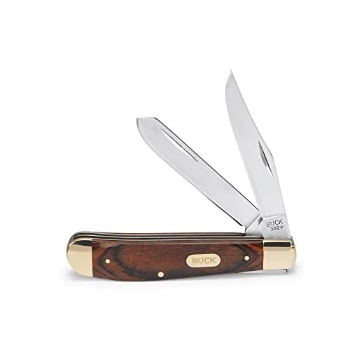 Buck Knives 382 Trapper 2-Blade Folding Pocket Knife with Wood Handle