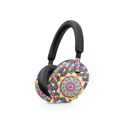 Image of MightySkins Carbon Fiber Skin Compatible with Sony WH-1000XM5 Headphones - Rainbow Kaleidoscope | Protective, Durable Textured Carbon Fiber Finish | Easy to Apply
